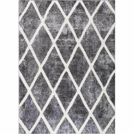 CHARLOTTE BATH Charlotte  5 ft. 3 in. x 7 ft. 3 in. Diamond Rectangle Area Rug, Gray 48065